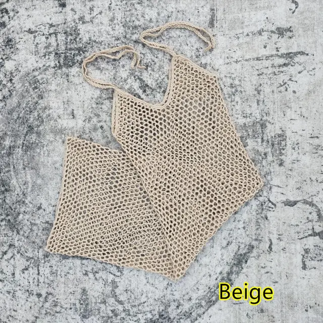 Handmade Crochet Beach Wedding Swimsuit Bikini Cover Up Beige - Shop at LoveMi
