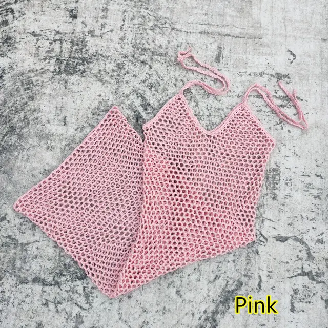 Handmade Crochet Beach Wedding Swimsuit Bikini Cover Up Pink - Shop at LoveMi