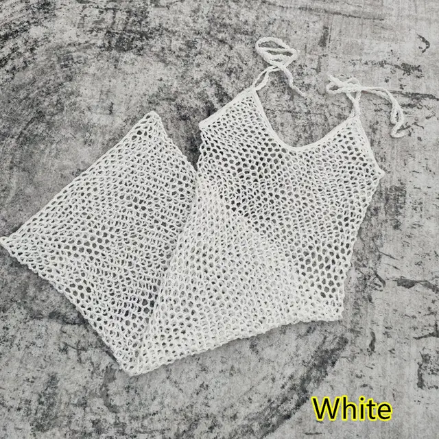 Handmade Crochet Beach Wedding Swimsuit Bikini Cover Up White - Shop at LoveMi