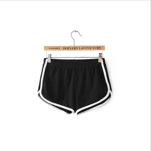 Solid Color Breathable Workout Shorts Women's Candy Color Hot Pants Shorts Black - Shop at LoveMi