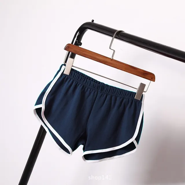 Solid Color Breathable Workout Shorts Women's Candy Color Hot Pants Shorts Navy Blue - Shop at LoveMi
