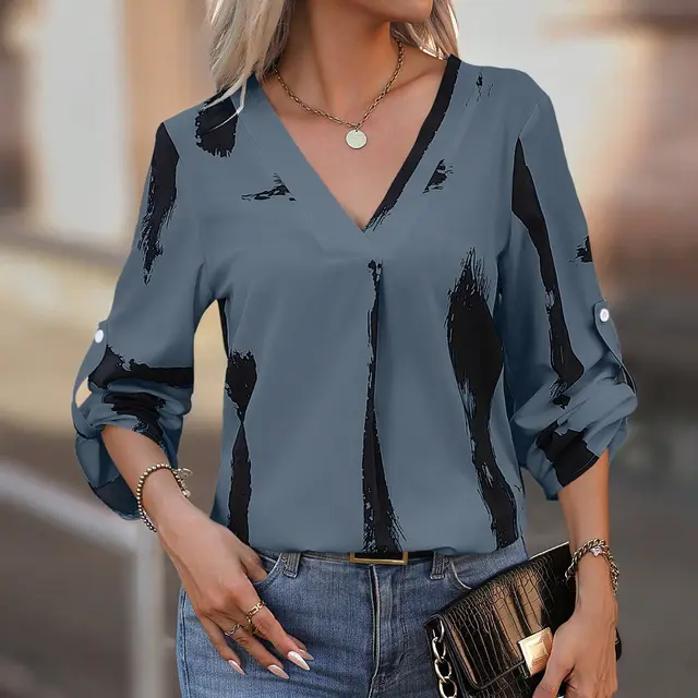 Fashion Summer Women's Shirt Loose Casual Top Gray - Shop at LoveMi