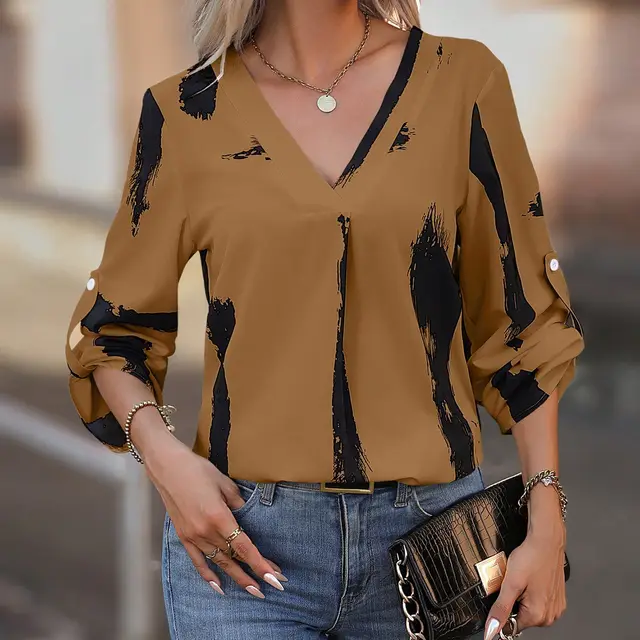 Fashion Summer Women's Shirt Loose Casual Top Khaki - Shop at LoveMi