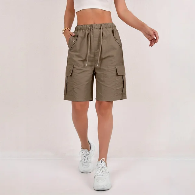 Personalized Quick drying Workwear Cropped Pants Casual Shorts Camel - Shop at LoveMi