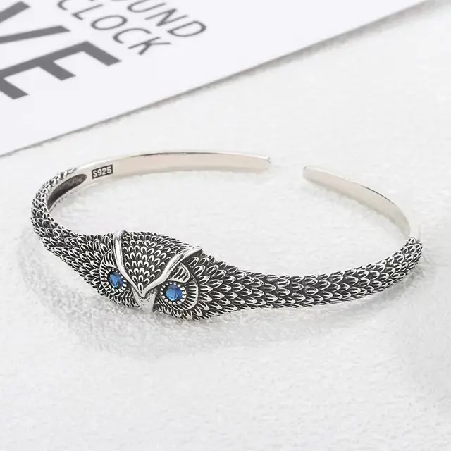 European And American Style Retro Vintage Owl Bracelet Blue Eye - Shop at LoveMi