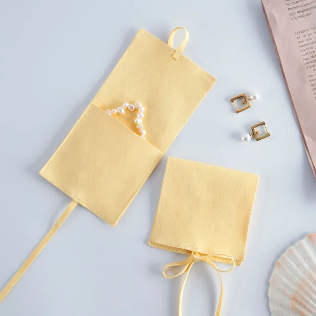 Jewelry Necklace Flannel Bag Watch Packaging Yellow - Shop at LoveMi