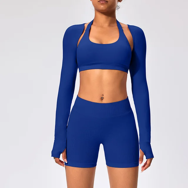 Wear A Sports Waistcoat With A Long sleeved Shawl Electric Blue - Shop at LoveMi