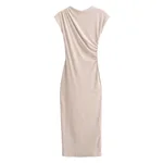 Beige Round Collar Skirt