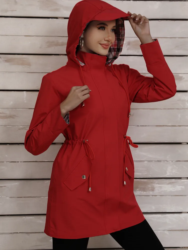 Outdoor Jacket Coat Female Versatile Casual Top Red - Shop at LoveMi