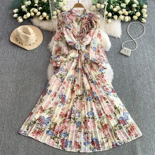 Women's New Cinched Pleated Elegant Dress Light Yellow - Shop at LoveMi