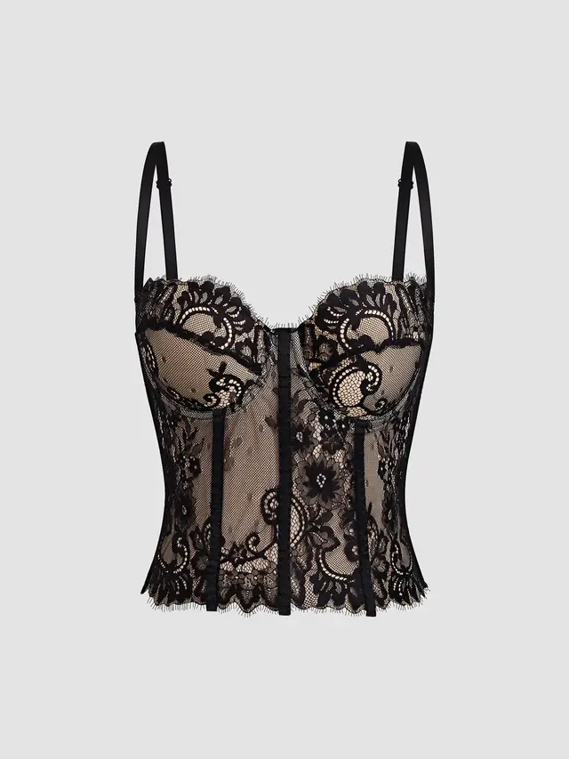 Women's Fashion Fishbone Corset Lace Small Sling Black - Shop at LoveMi