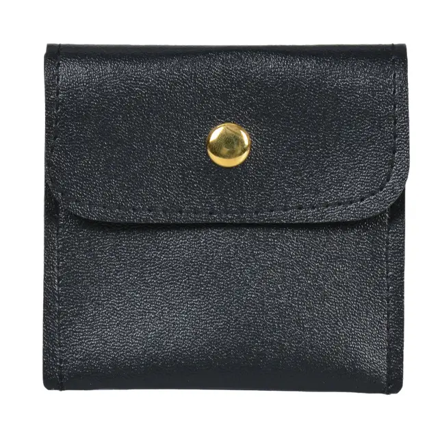 New Leather PU Leather Button Bag Flip Jewelry Jewelry Storage Bag Black - Shop at LoveMi
