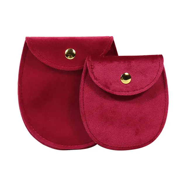 Oval Velvet Cloth Jewelry Storage Button Bag Jewelry Storage Bag Oval Bottom Velvet Snap Button - Shop at LoveMi