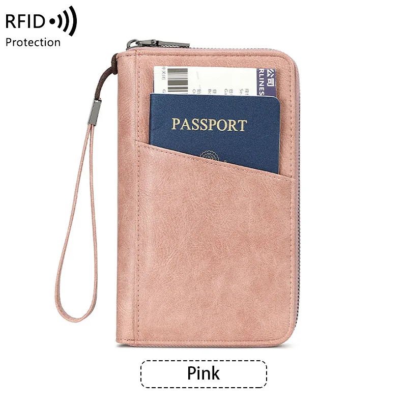 Fashion Personality And Versatility Passport Wallet - Pink