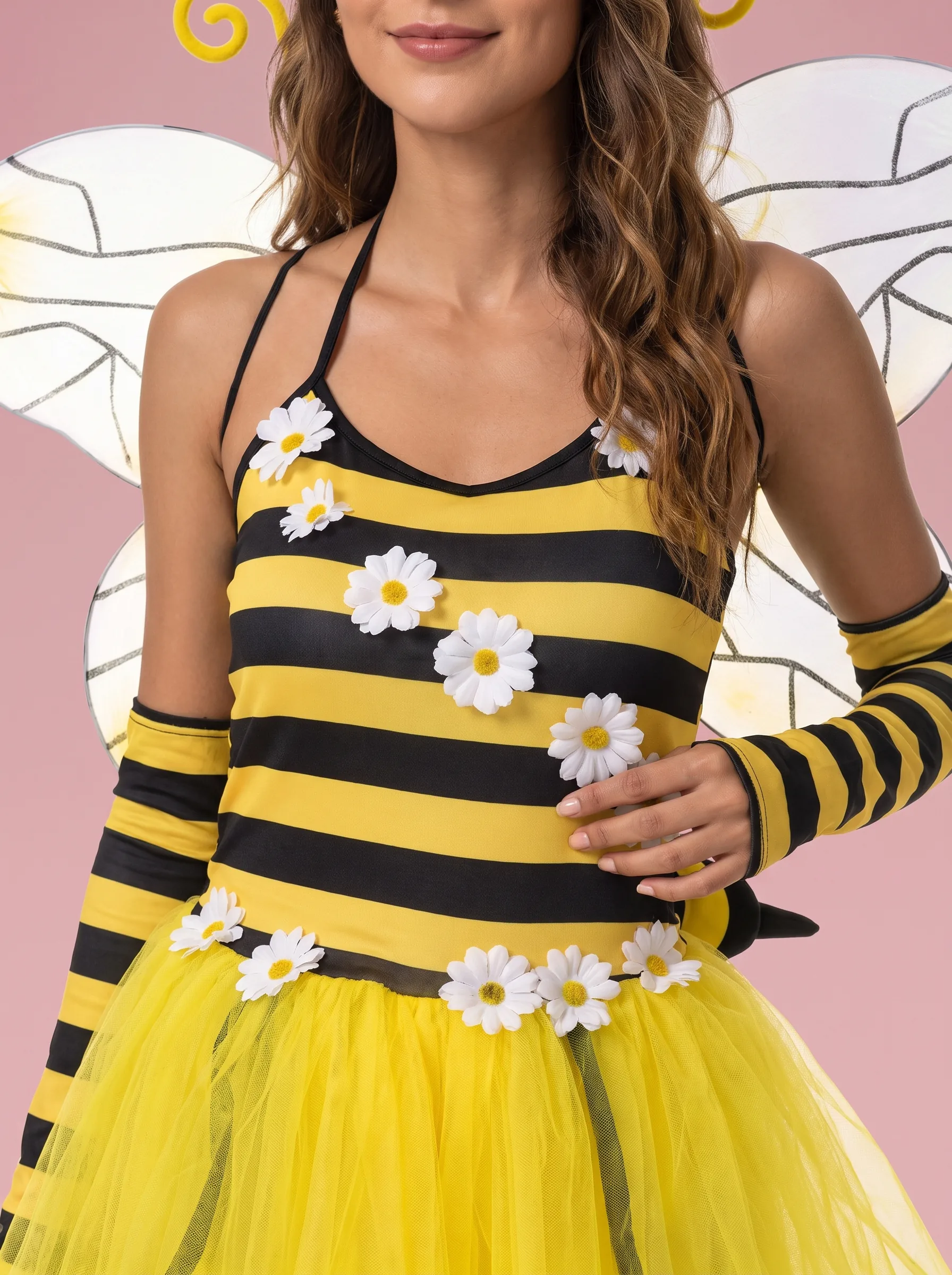Bee Costume with High-Low Tutu Skirt for Women - Yellow and Black - View 4