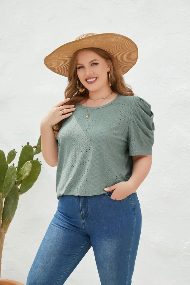 Women's Loose T shirt Plus Size Green - Shop at LoveMi