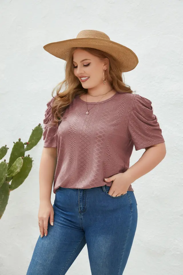 Women's Loose T shirt Plus Size Lotus Pink - Shop at LoveMi