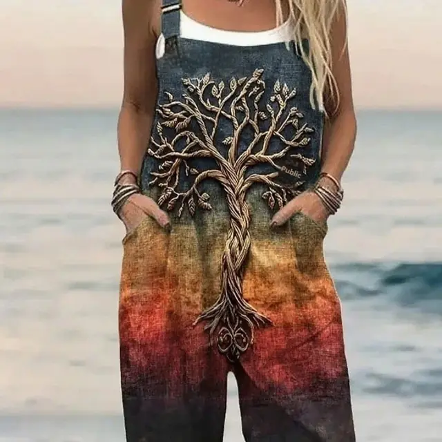 Strap Positioning Printed Jumpsuit Women's Clothing No 18 Color - Shop at LoveMi