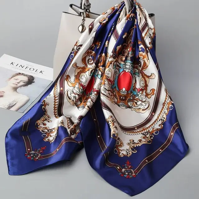 Fashion Hundred Dual use Thin Neck Protection Scarf Sapphire Blue - Shop at LoveMi