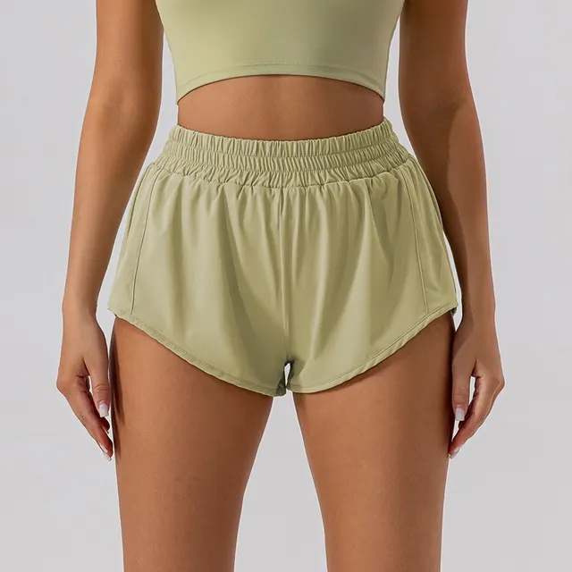 Women's Loose High Waisted Yoga Shorts Spearmint - Shop at LoveMi