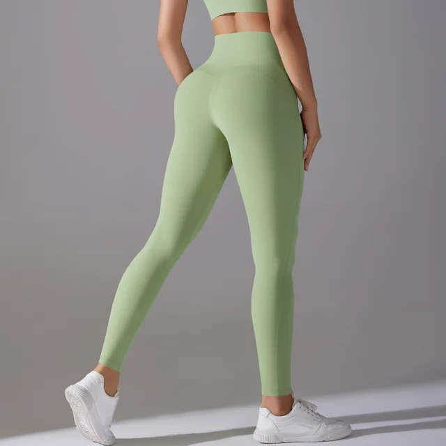 Internet Celebrity High Waist Hip Lift Nude Feel Hot Pants Yoga Pants Women Avocado Green - Shop at LoveMi