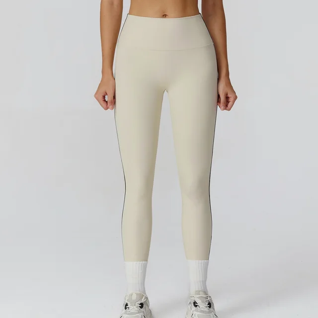 Outdoor Cycling Running Exercise Workout Pants Beige Apricot - Shop at LoveMi