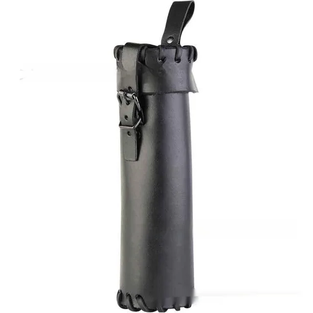 Red Wine Bag Belt Buckle Wine Bottle Bag Leather Waist Quiver Mini Quiver Black - Shop at LoveMi