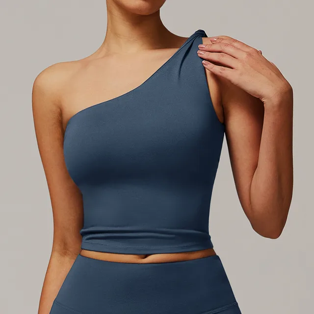 Waist Shaping Casual Running Workout Vest Gray Blue - Shop at LoveMi