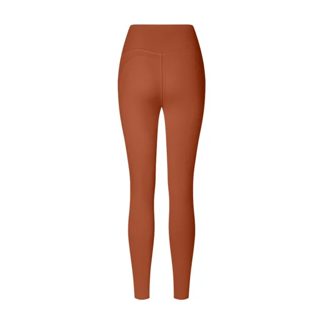 Brushed Tights No T-line Plastic Hip-shaping Hip-lifting - Dark Orange