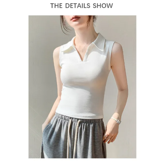 New Outdoor Slim Fit Slimming White Lapel Inner Wear Blouse White - Shop at LoveMi