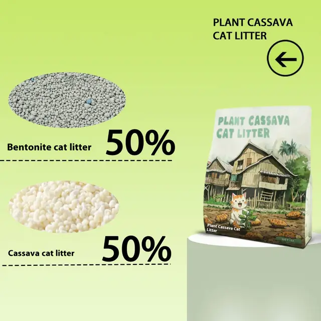 Plant Bitter Cassava Cat Litter Puffed Deodorization Dust free Mixed Cat Litter 2Kg - Shop at LoveMi