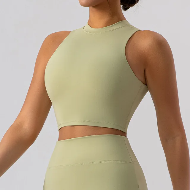 Beauty Back Half Turtleneck Breathable Yoga Clothes Sport Waistcoat For Women Spearmint - Shop at LoveMi