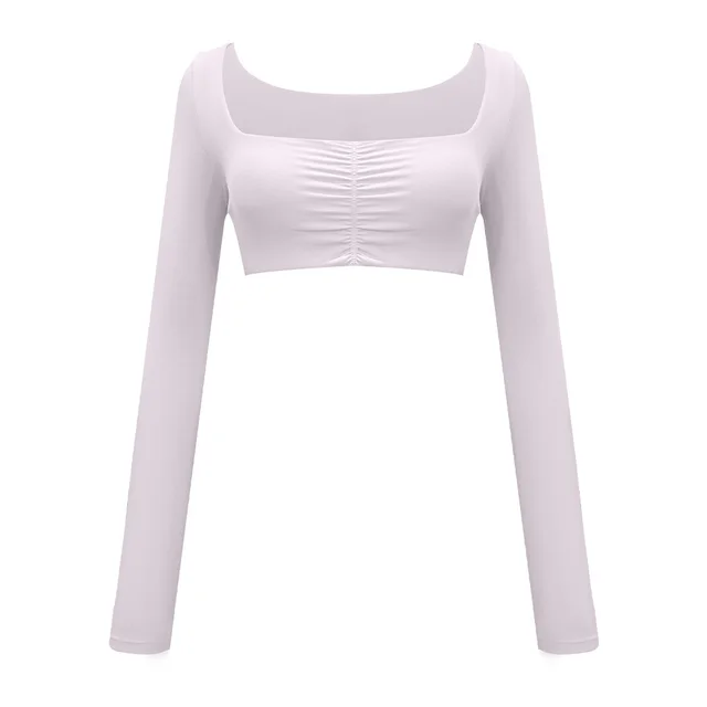 Flared Pants Solid Color Sports Long sleeve Suit Beech White Top - Shop at LoveMi