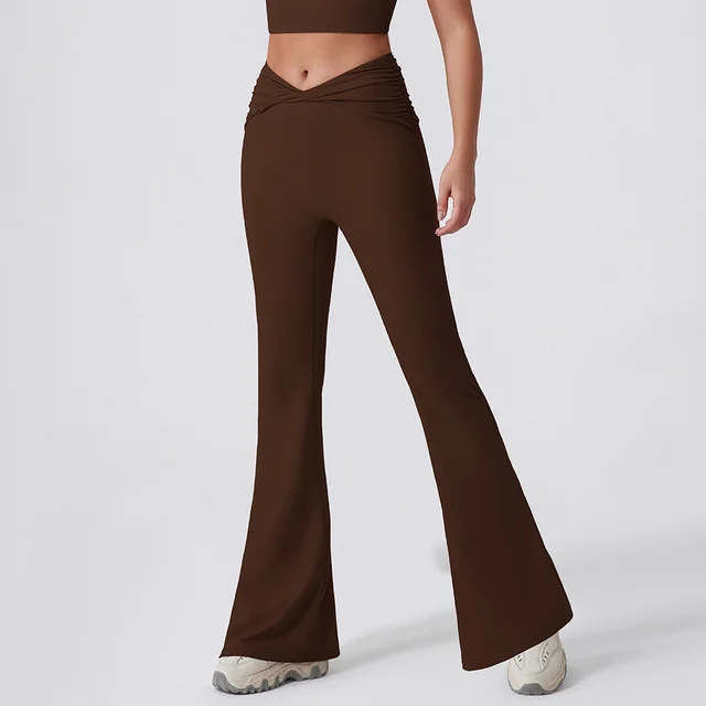 Tight Hip Lift Quick drying Casual Sports Trousers Dark Brown - Shop at LoveMi