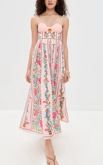 Sling Positioning Print Holiday Dress Women Pink - Shop at LoveMi