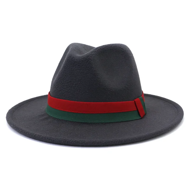 Big Brim British Style Woolen Jazz Top Hat Dark Gray - Shop at LoveMi