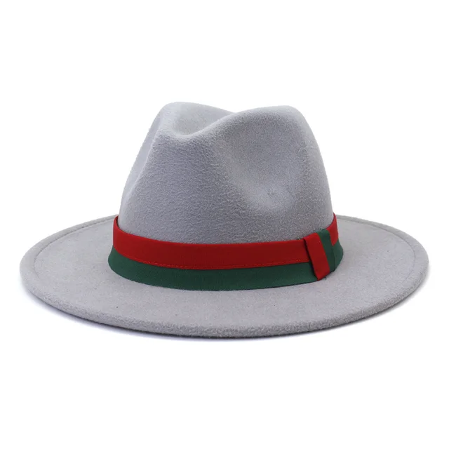 Big Brim British Style Woolen Jazz Top Hat Light Gray - Shop at LoveMi
