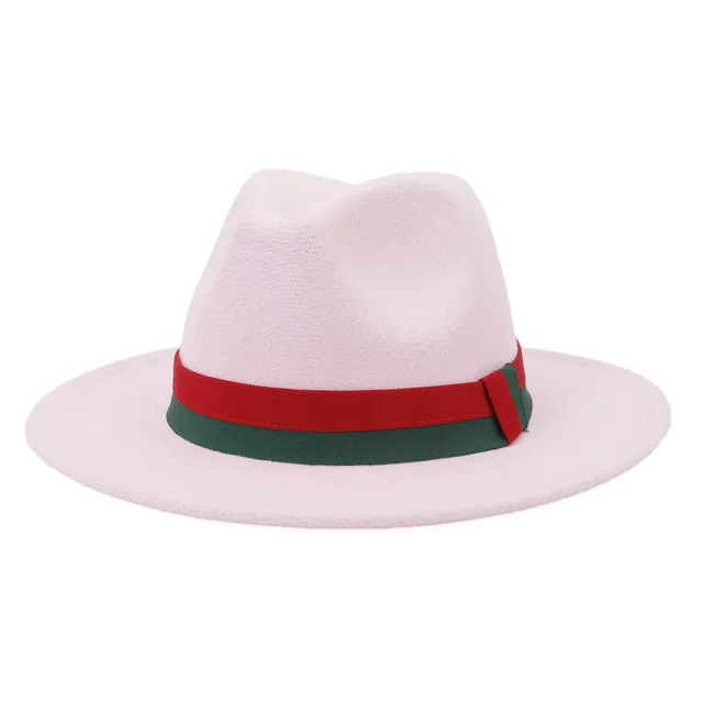 Big Brim British Style Woolen Jazz Top Hat Pink - Shop at LoveMi