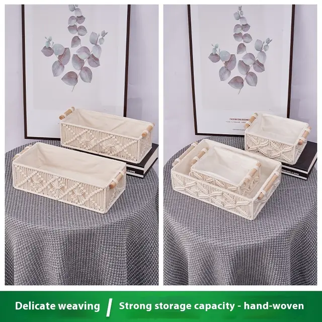 Handmade Weaved Storage Basket Items Storage Box Three Piece Suit - Shop at LoveMi