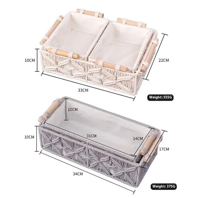 Handmade Weaved Storage Basket Items Storage Box Two Piece Set - Shop at LoveMi