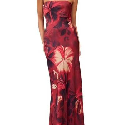 Tube Top Fashion Printing Elegant Dress Color - Shop at LoveMi
