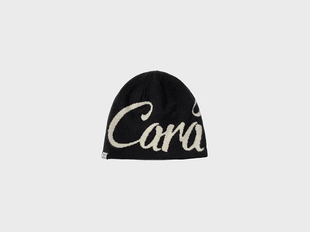 American Street Letter Jacquard Double sided Wear Knitted Hat Black - Shop at LoveMi