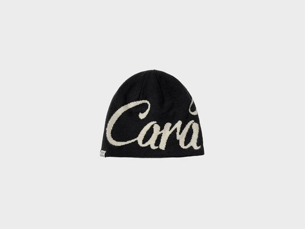 American Street Letter Jacquard Double-sided Wear Knitted Hat - Dark Gray - View 1