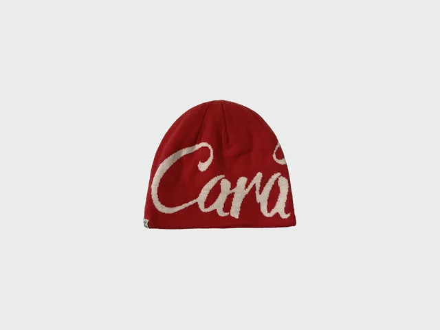 American Street Letter Jacquard Double sided Wear Knitted Hat Red - Shop at LoveMi