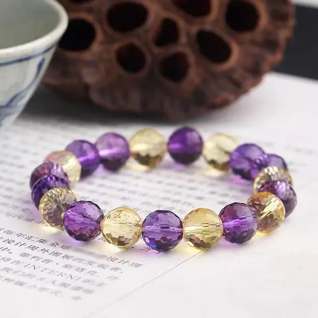 Ametrine Bracelet 128 Cut Crystal Amethyst Bracelet Ametrine Bracelet - Shop at LoveMi