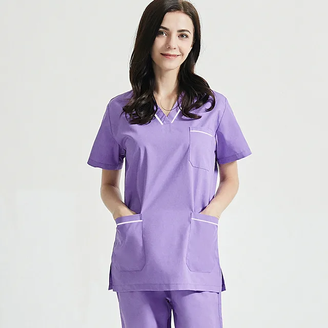 Women's Loose And Comfortable Medical Care Surgical Gown Suit 42007 Purple - Shop at LoveMi