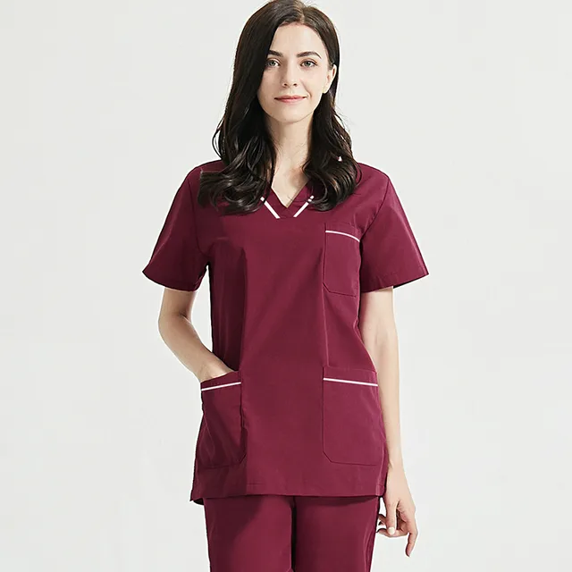 Women's Loose And Comfortable Medical Care Surgical Gown Suit 42007 Wine Red - Shop at LoveMi