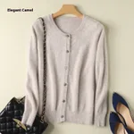 Mink Fur Cardigan Sweater Coat - Elegant Camel