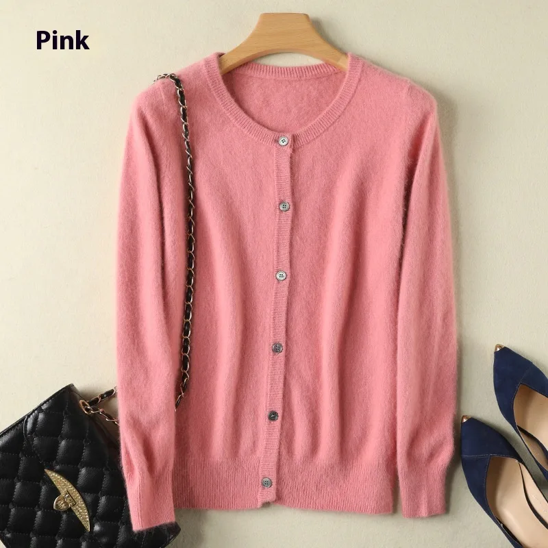 Mink Fur Cardigan Sweater Coat Pink Color - Shop at LoveMi