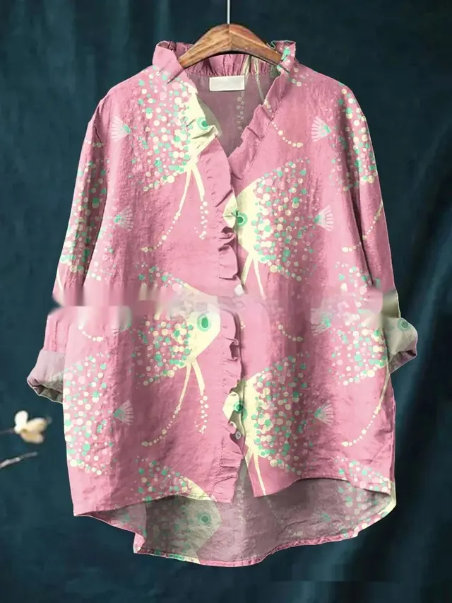 Loose Print Crew Neck Casual Plus Size Women's T shirt Printing 2 - Shop at LoveMi